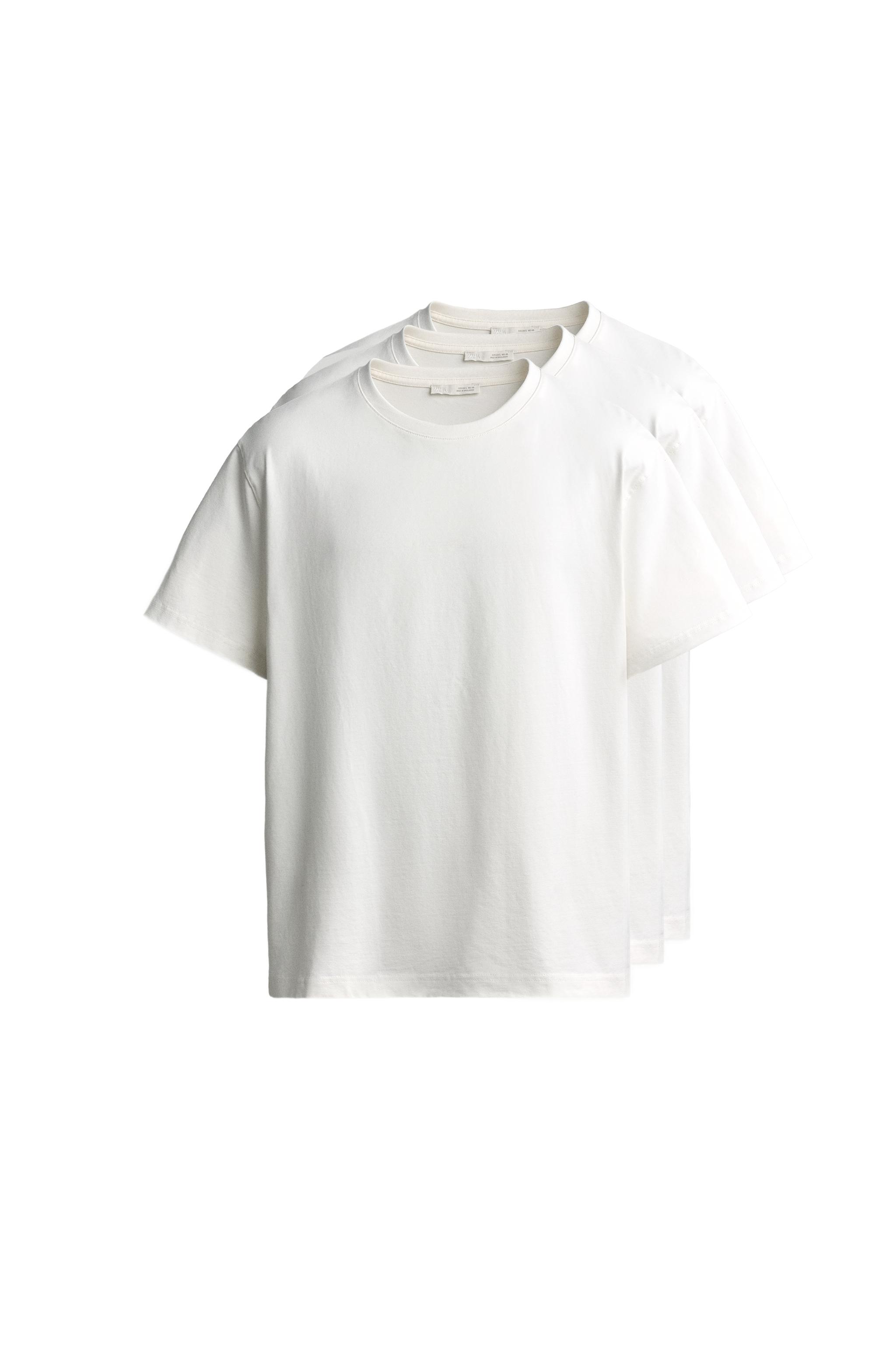 Набор из 3 базовых футболок средней плотности /02 — ZARA