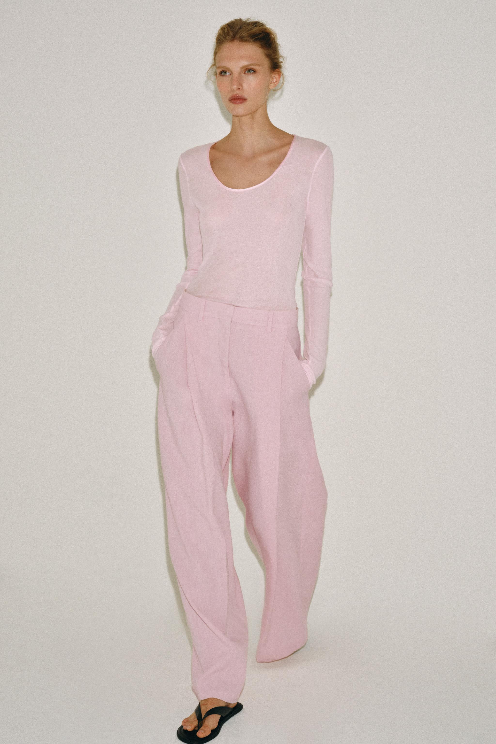 Футболка из хлопка с круглым вырезом — ZARA