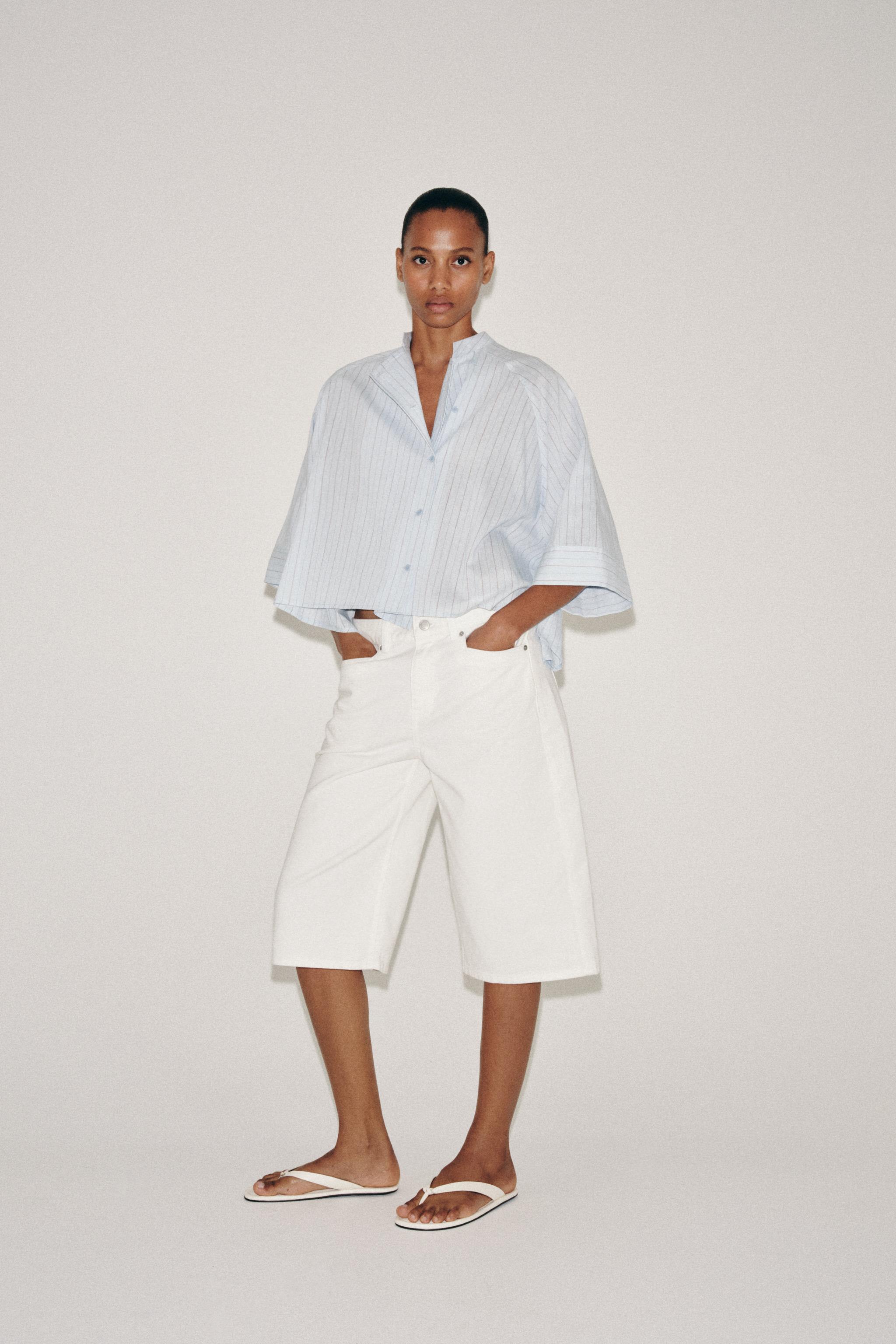 Асимметричная рубашка в полоску — ZW COLLECTION — ZARA