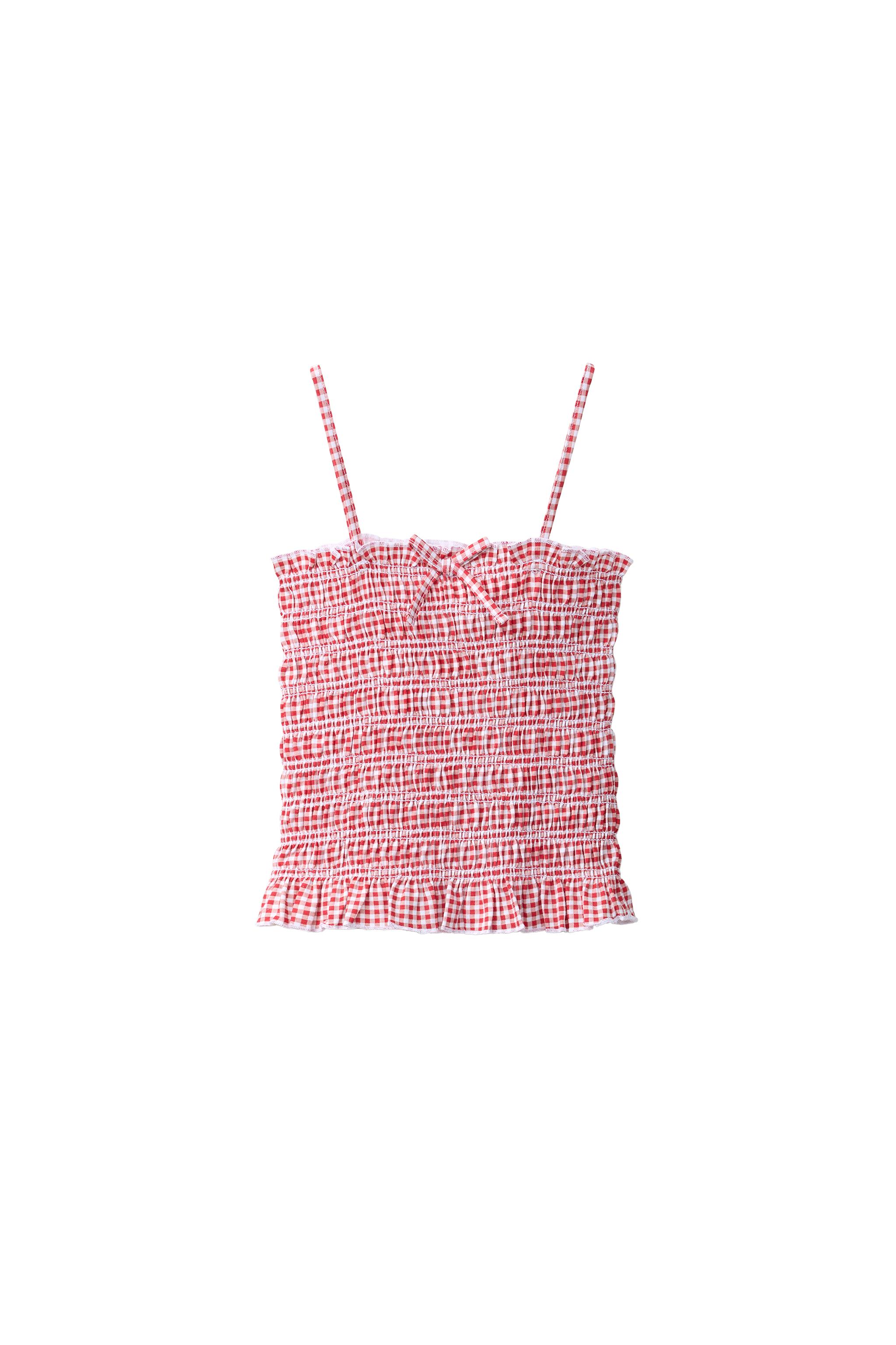 Топ в мелкую клетку с эластичной отделкой — ZARA