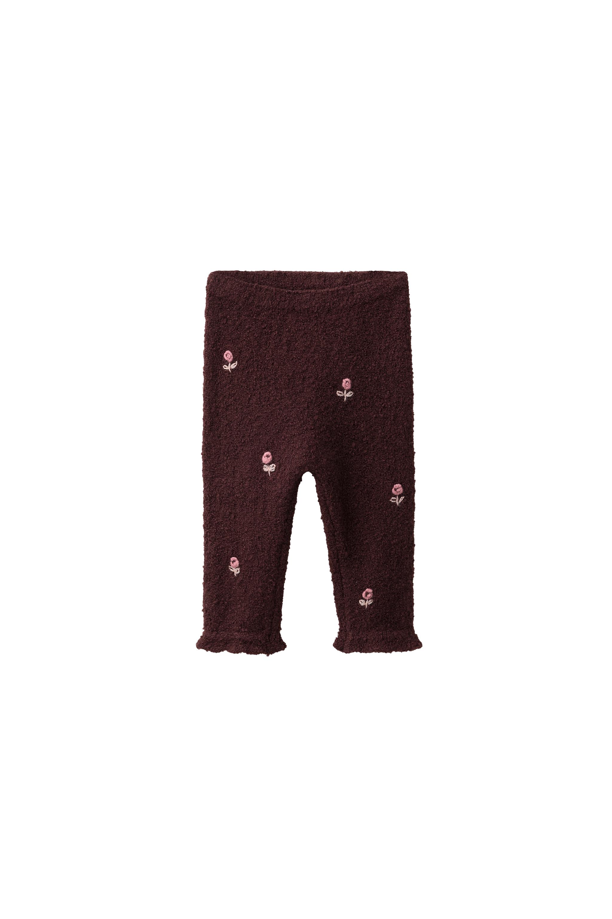Вязаные брюки с оборками и помпонами — ZARA