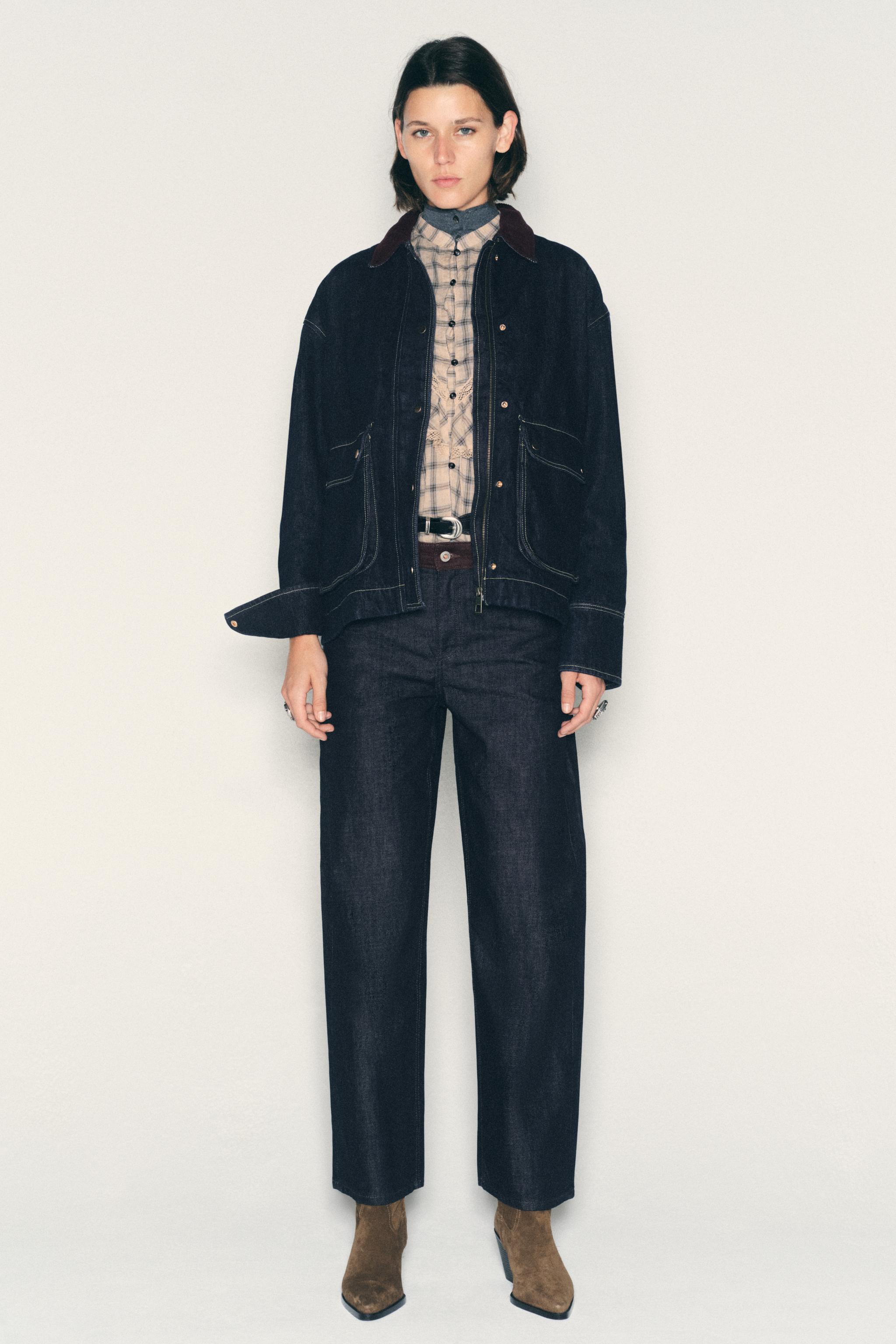 Джинсы Z1975 силуэта "бочонок" с высокой посадкой из смесовой ткани — ZARA