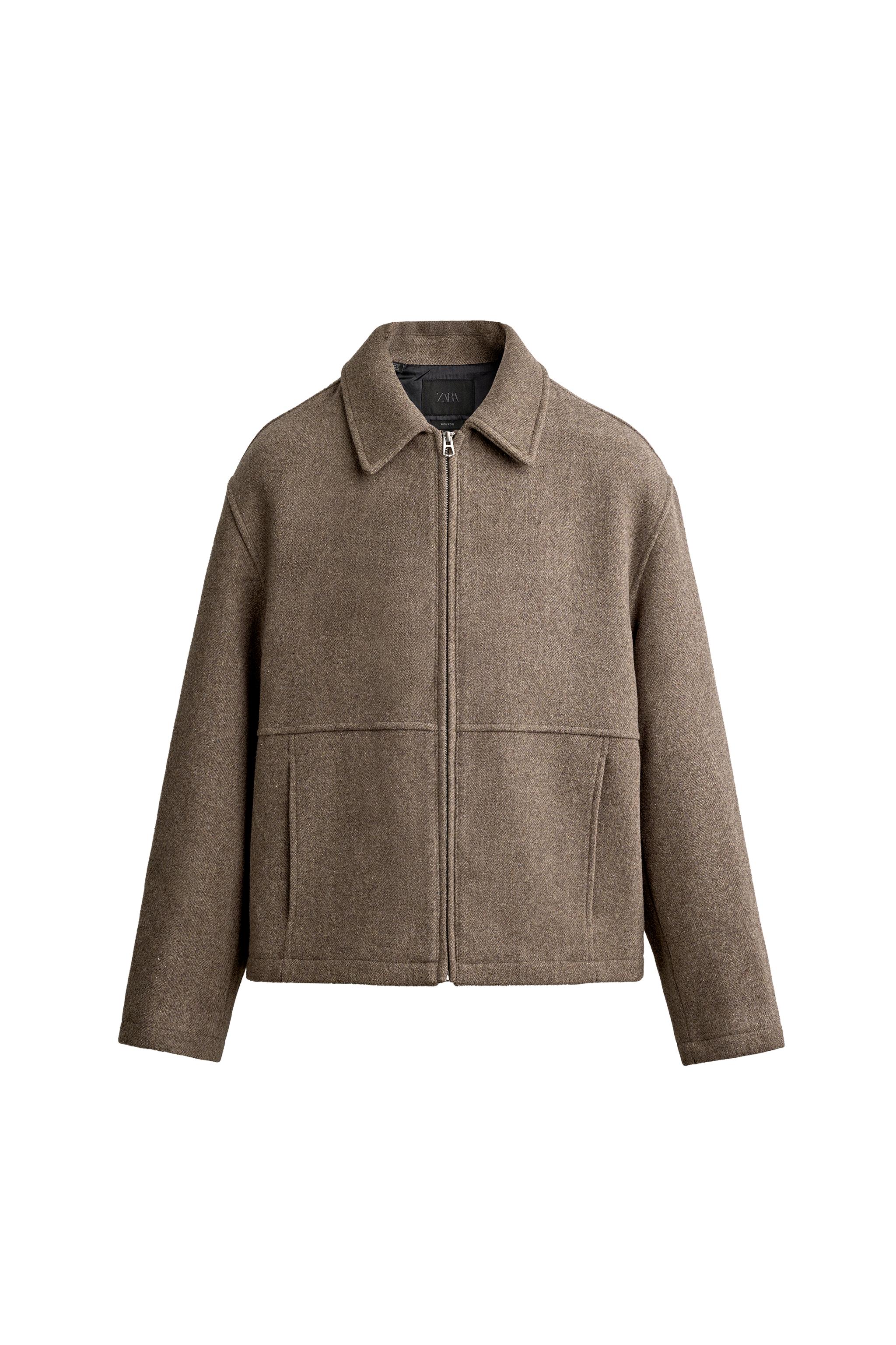 Куртка классического кроя из смесовой шерсти — ZARA