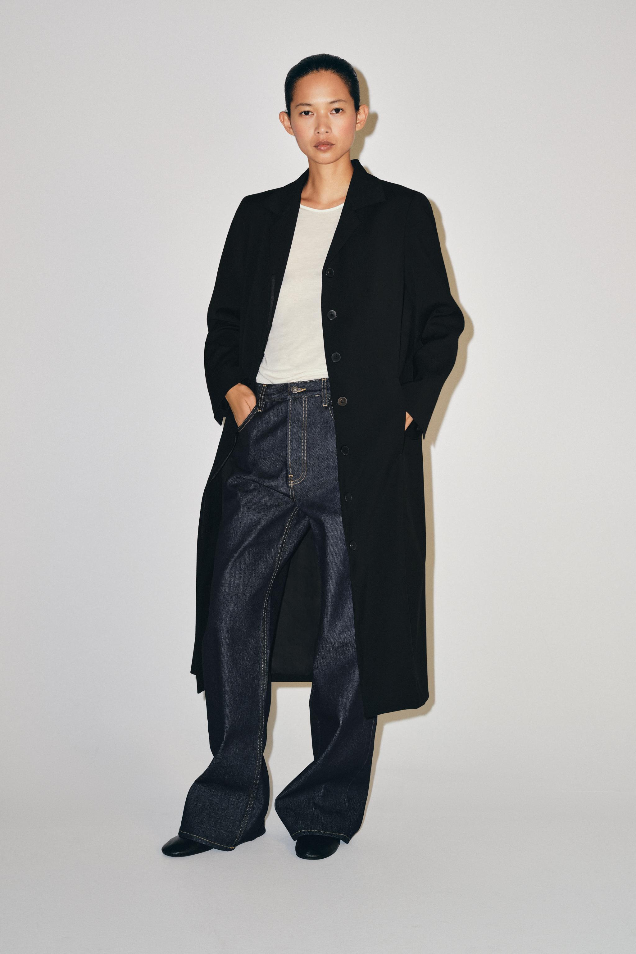 ZW COLLECTION длинное пальто из 100% шерсти — ZARA