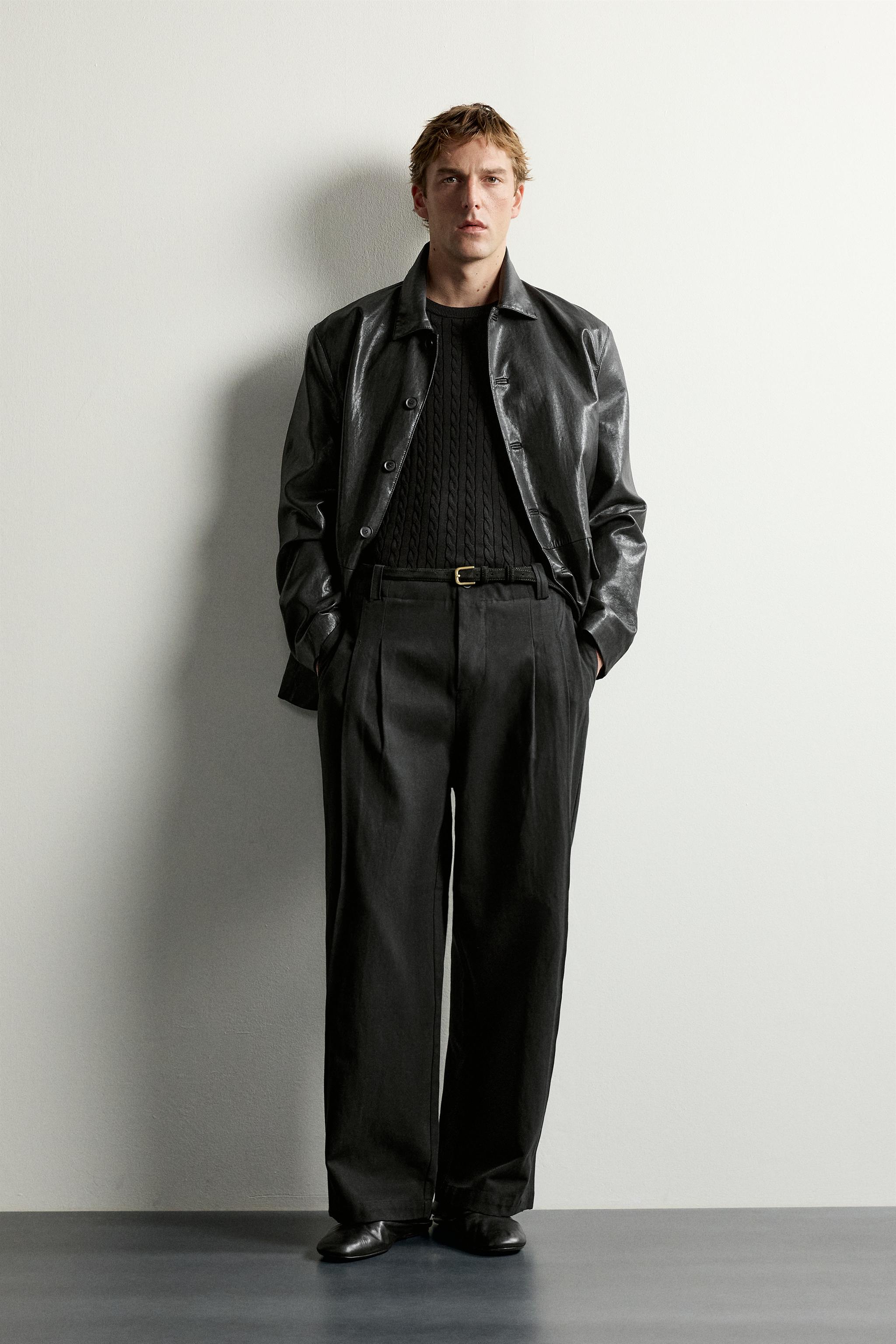 БРЮКИ ИЗ ЛИОЦЕЛЛА И ХЛОПКА СО СКЛАДКАМИ — ZARA