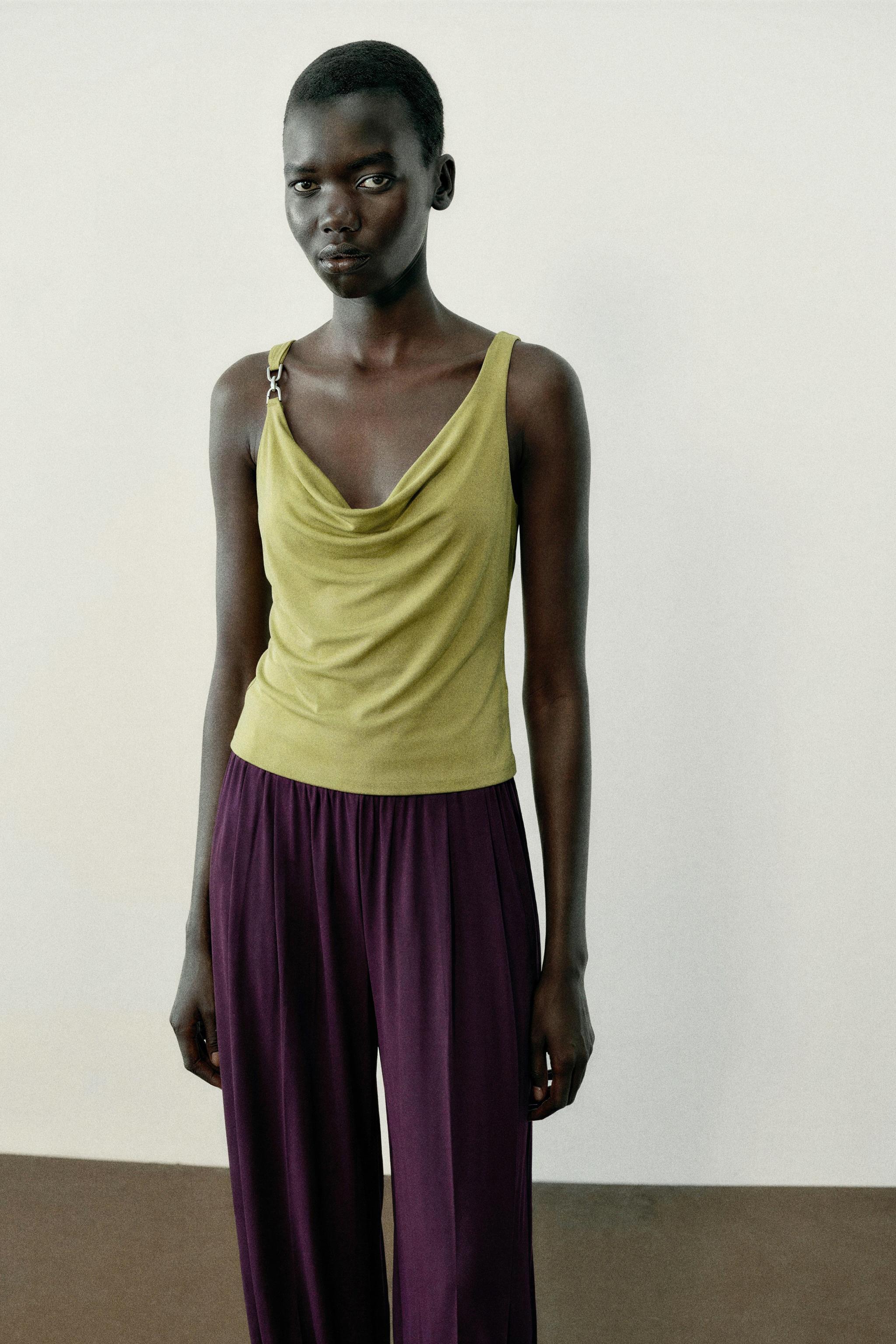 ДРАПИРОВАННЫЙ ТОП С ДЕТАЛЯМИ — ZARA