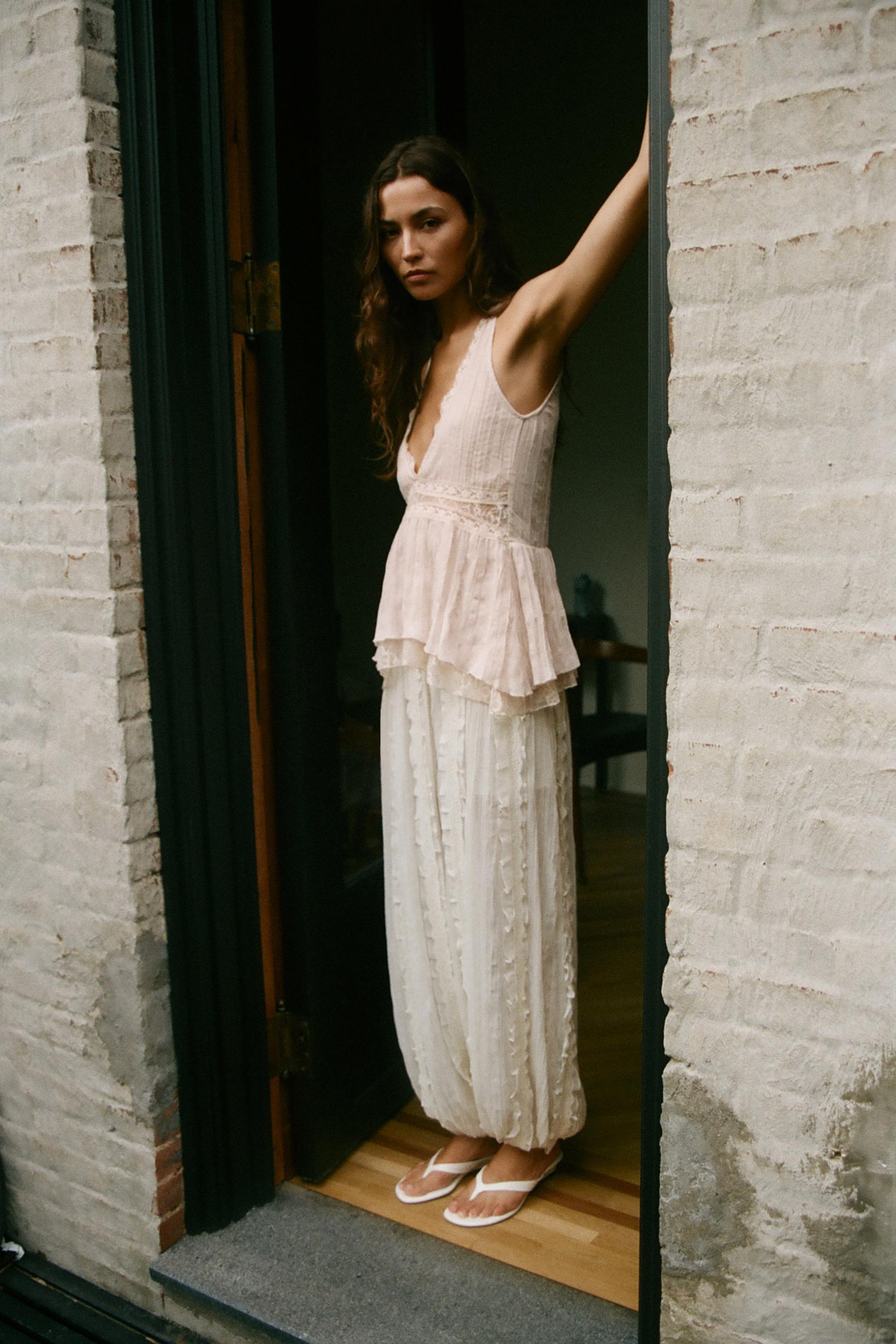 Комбинированные брюки-шаровары — ZARA