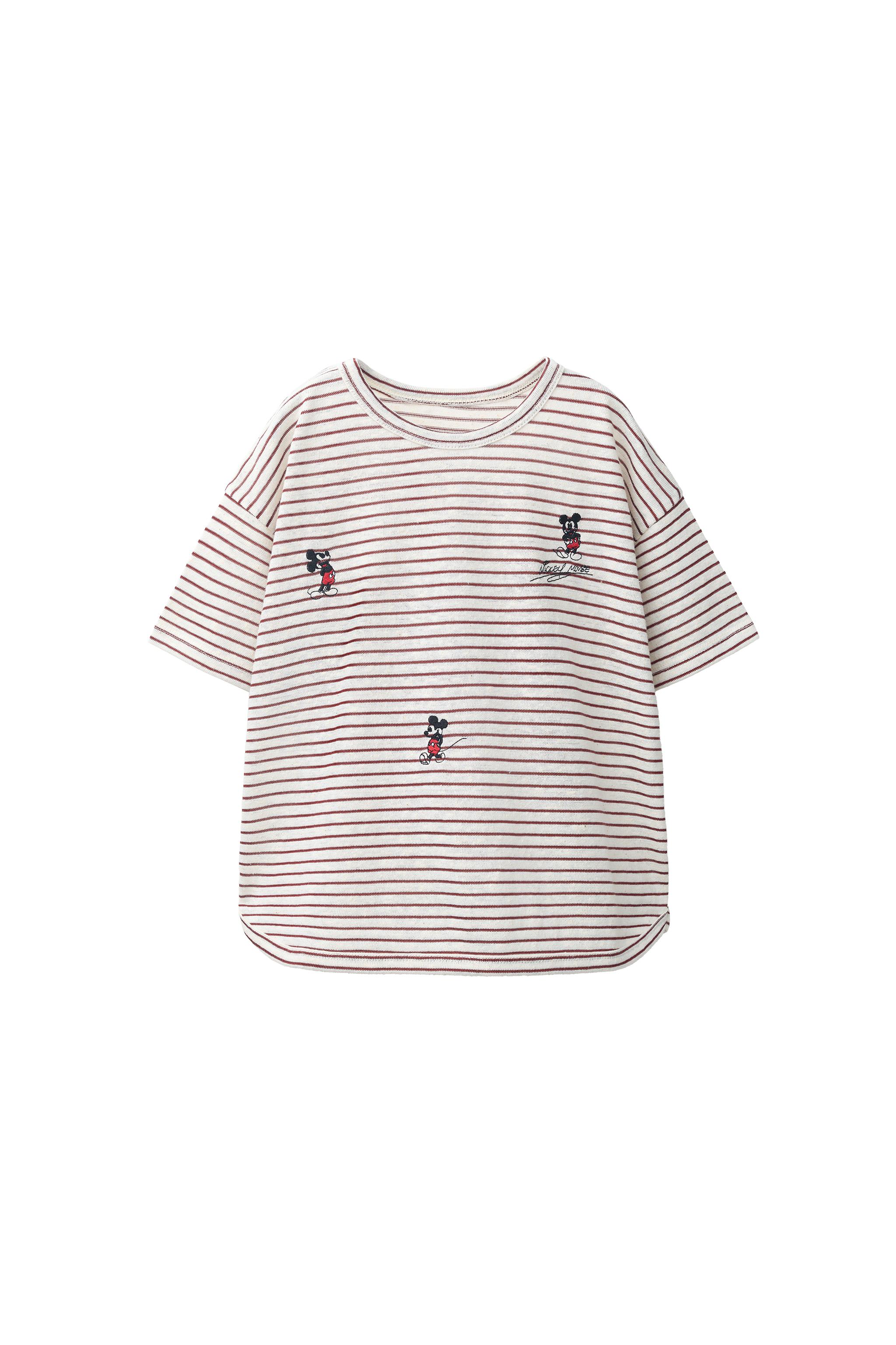 Футболка в полоску с вышитым Микки Маусом © DISNEY — ZARA