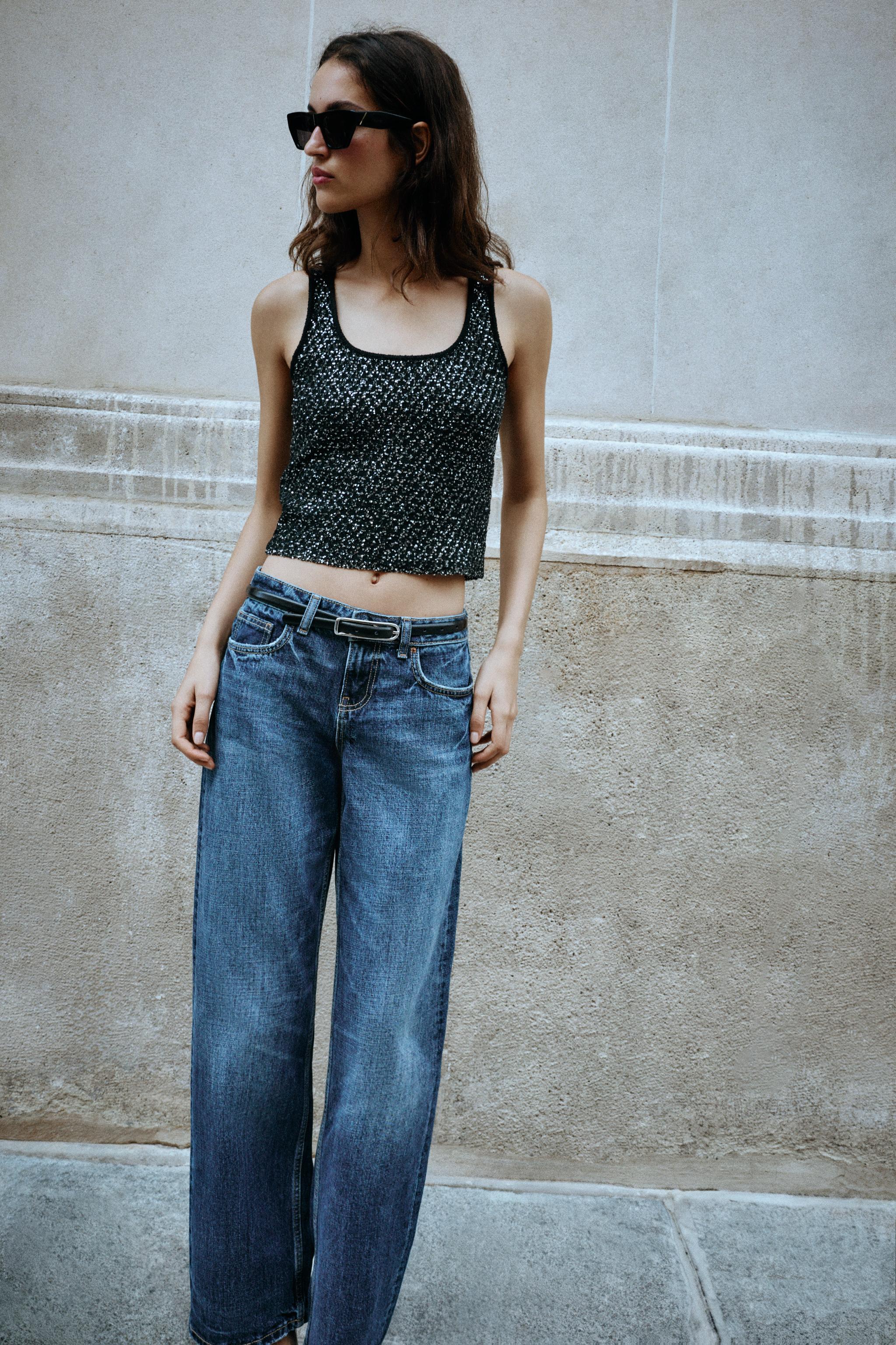 Топ из пряжи с пайетками и металлизированной нитью — ZARA