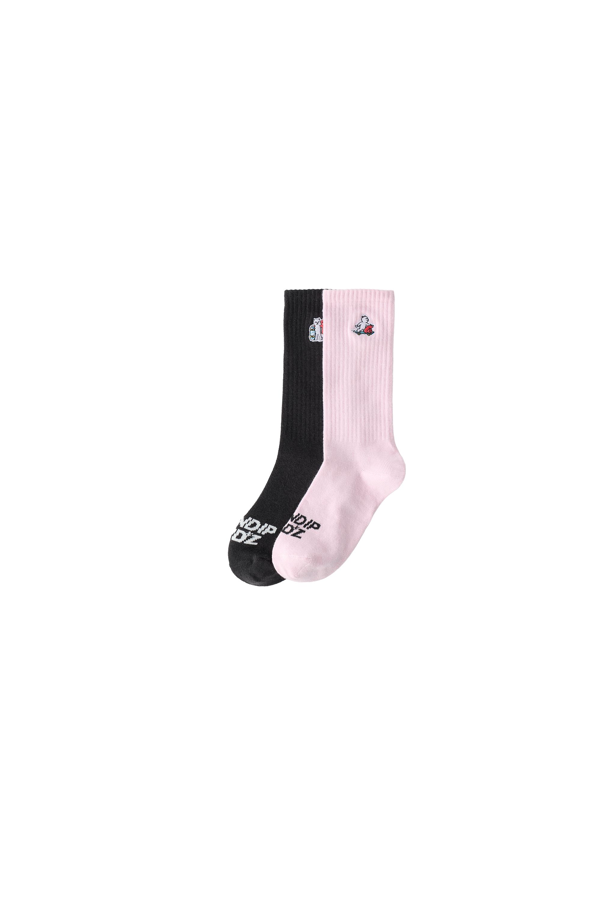 НАБОР ИЗ 2 ПАР НОСКОВ СРЕДНЕЙ ВЫСОТЫ С ВЫШИВКОЙ RIPNDIP © X ZARA KIDS — ZARA