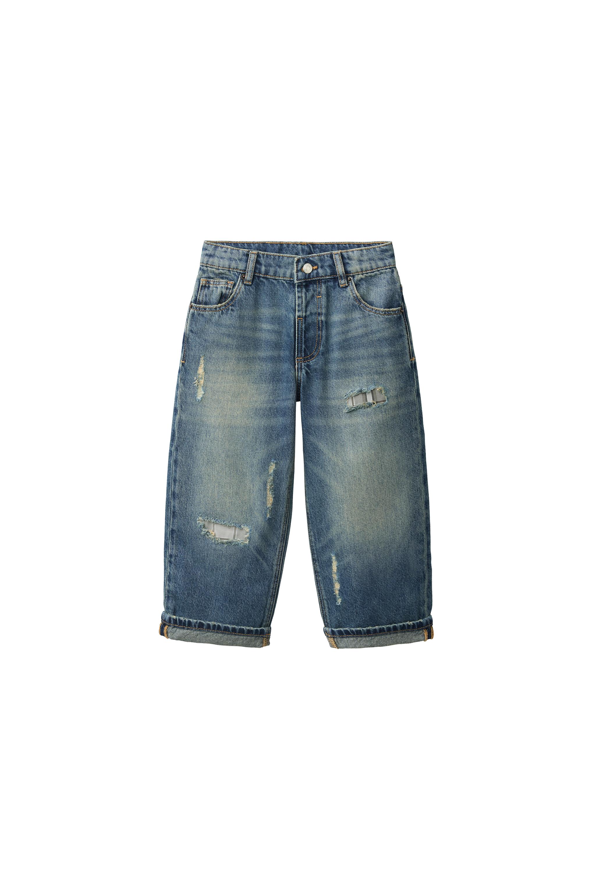RIPPED WIDE-LEG JEANS — ZARA