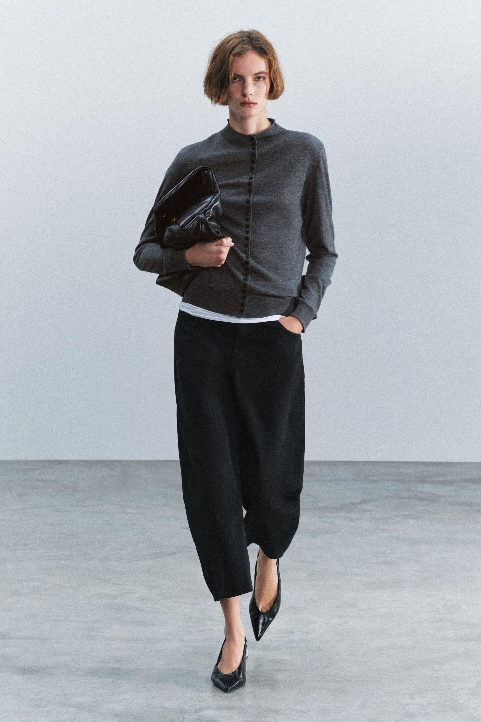 FINE KNIT WOOL BLEND CARDIGAN — ZARA