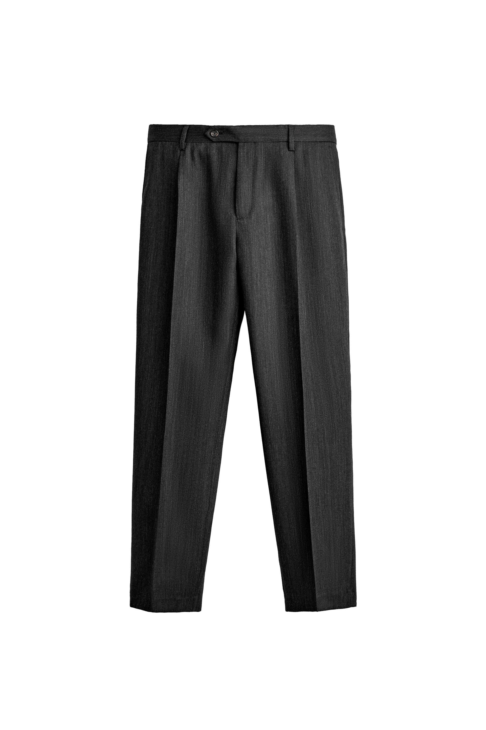 100% WOOL REGULAR FIT SUIT TROUSERS — ZARA