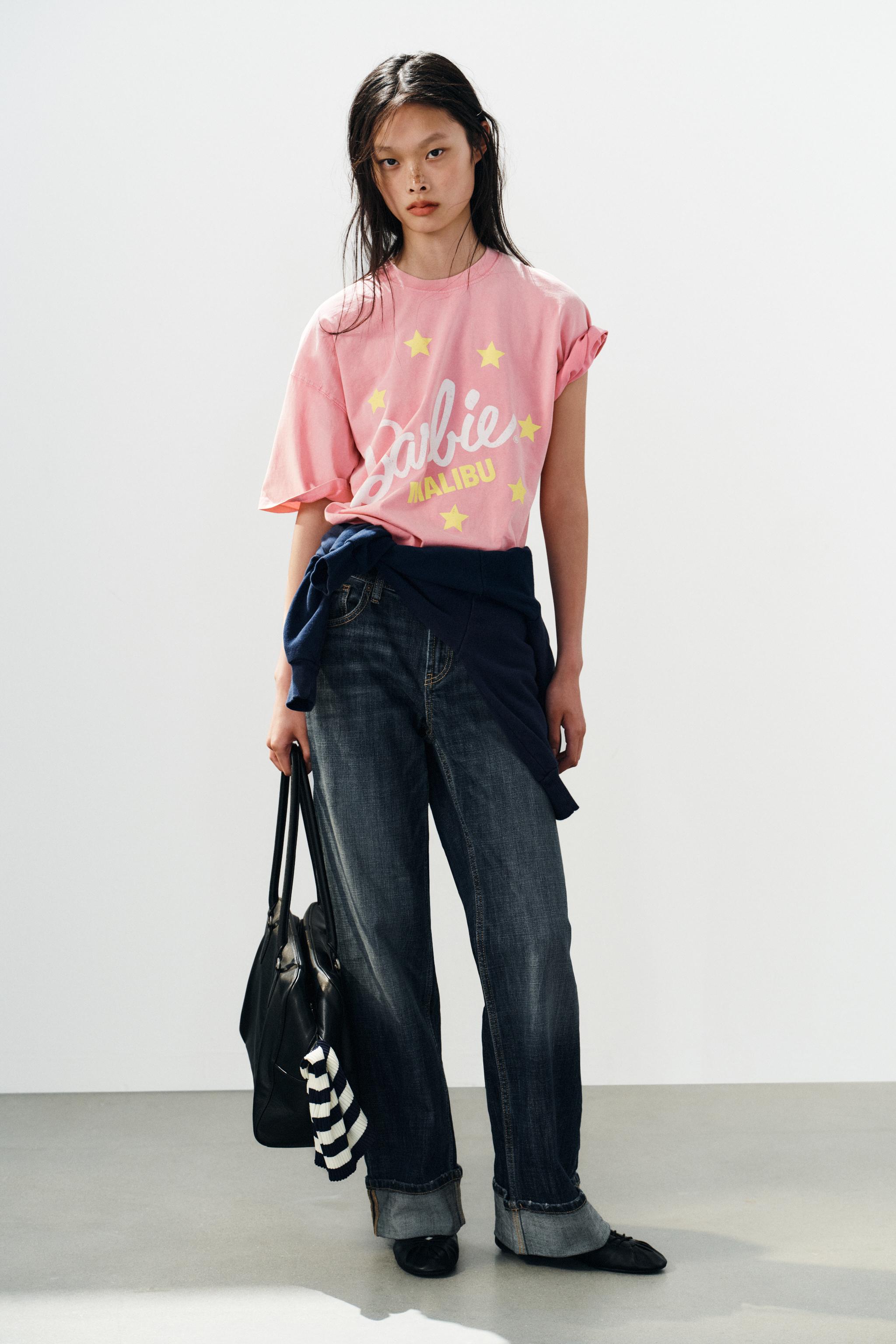 Футболка с эффектом застиранности BARBIE® — ZARA