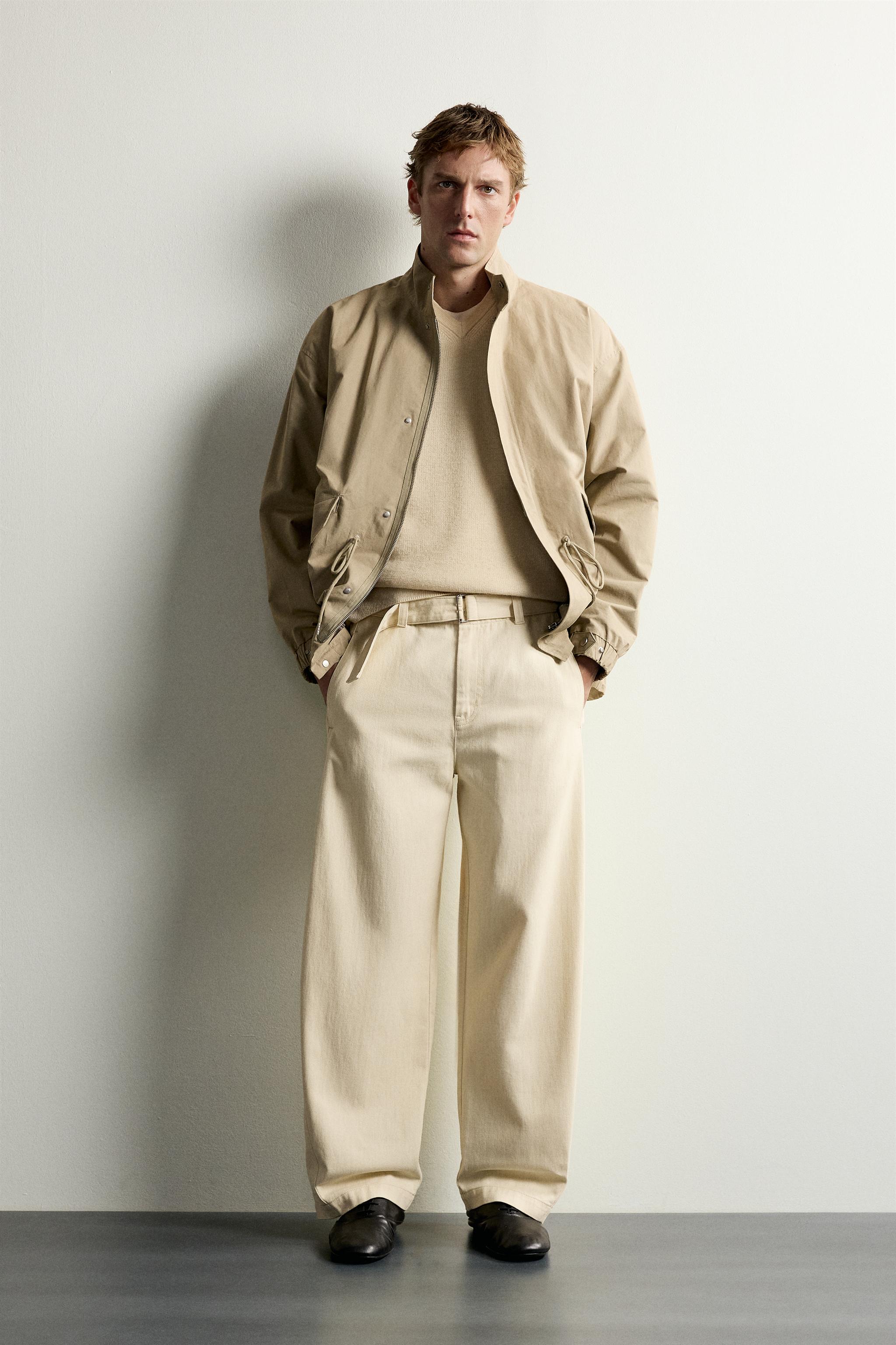 БРЮКИ RELAXED FIT СО СКЛАДКАМИ И РЕМНЕМ — ZARA